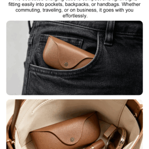 AI Glasses-Camera 8MP-Black Frame with transparency lens +Brown Color Charging Case - Image 3