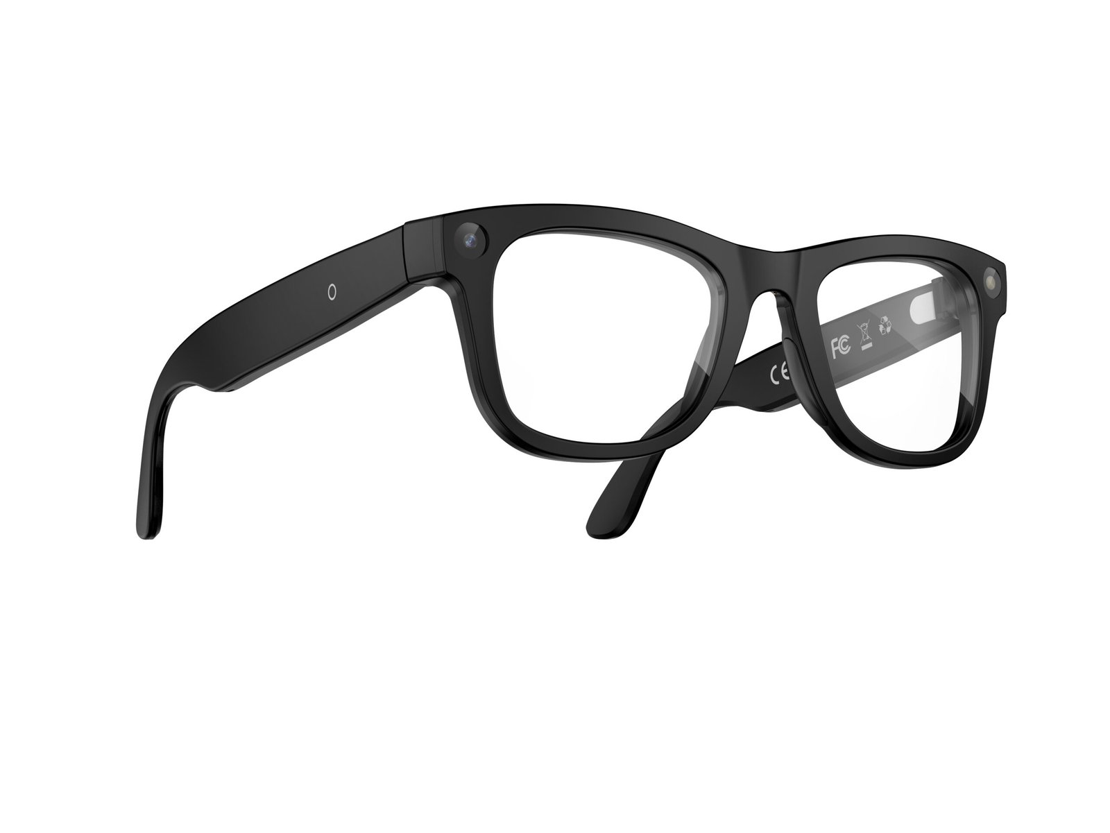 AI Glasses-Camera 8MP-Black Frame with transparency lens +Brown Color Charging Case - Image 7