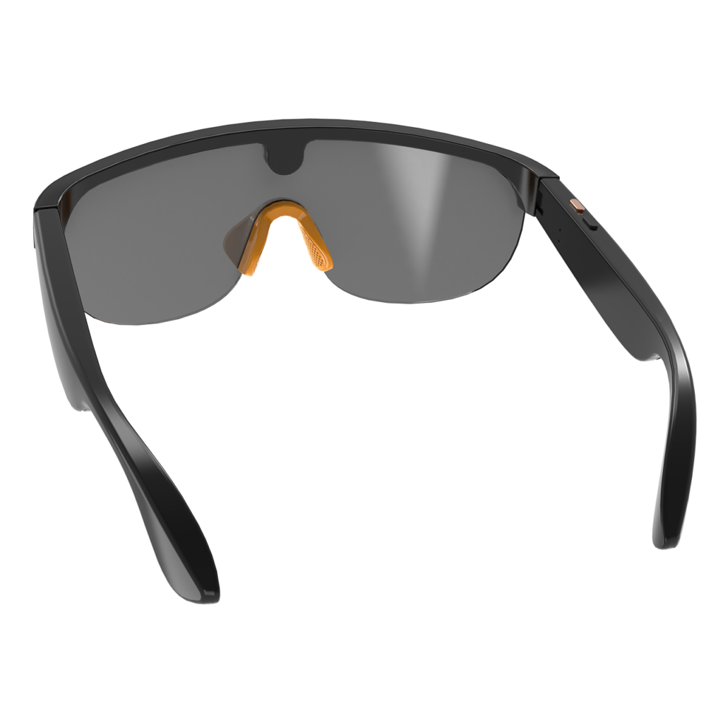 AI Smart Glasses Anti-shake 1080 HD Video Recording 8MP Camera Audio Cycling Sport Glasses Sunglasses-Orange Lens Color