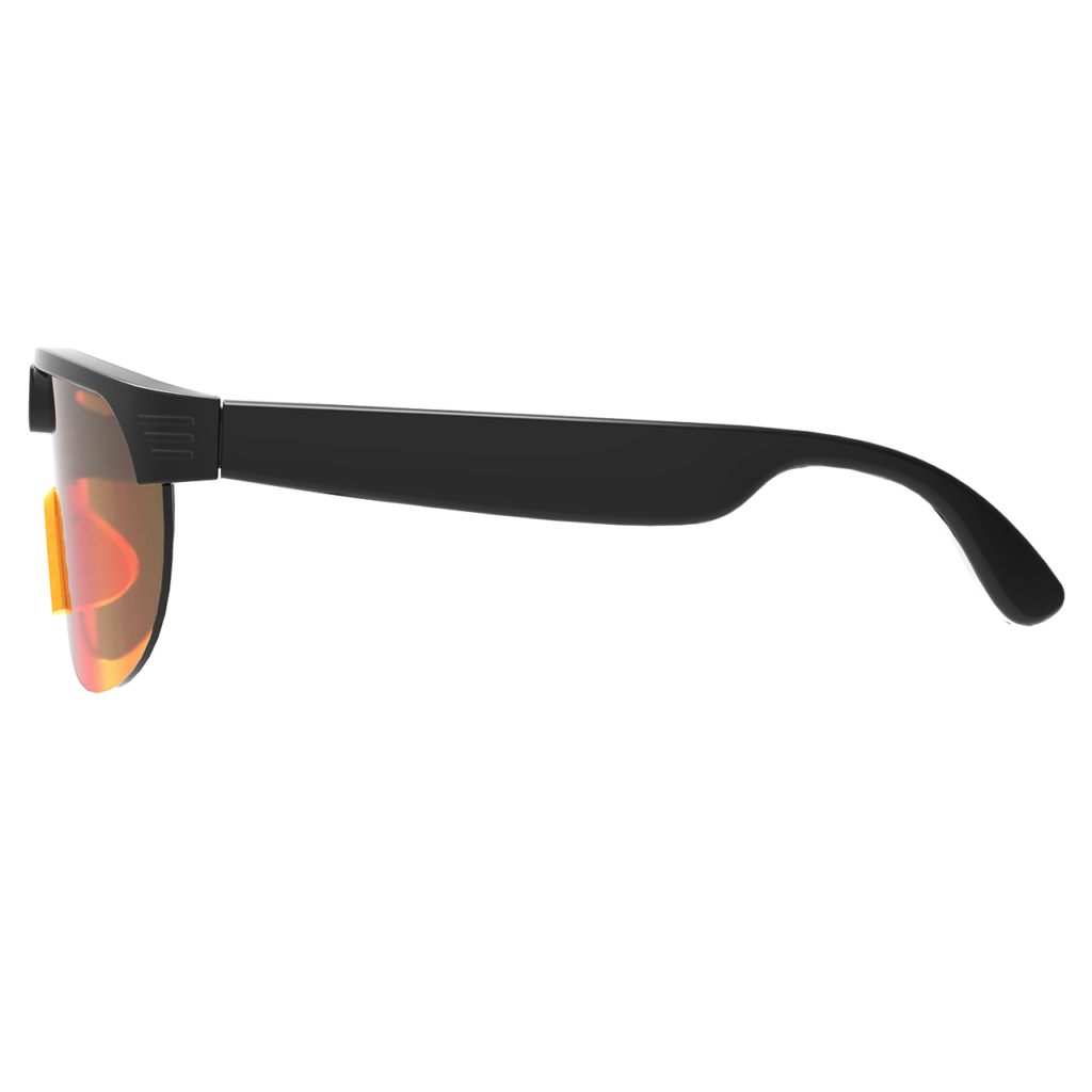AI Smart Glasses Anti-shake 1080 HD Video Recording 8MP Camera Audio Cycling Sport Glasses Sunglasses-Orange Lens Color