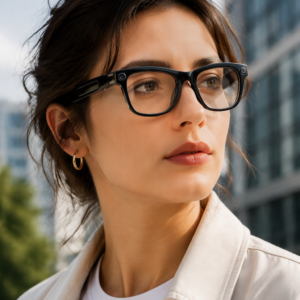 Smart AI Glasses-High Quality 2GB-Camera 8MP-410MaH Big Battery-Glossy Black Frame with Transparency Lens  AG01 - Image 1
