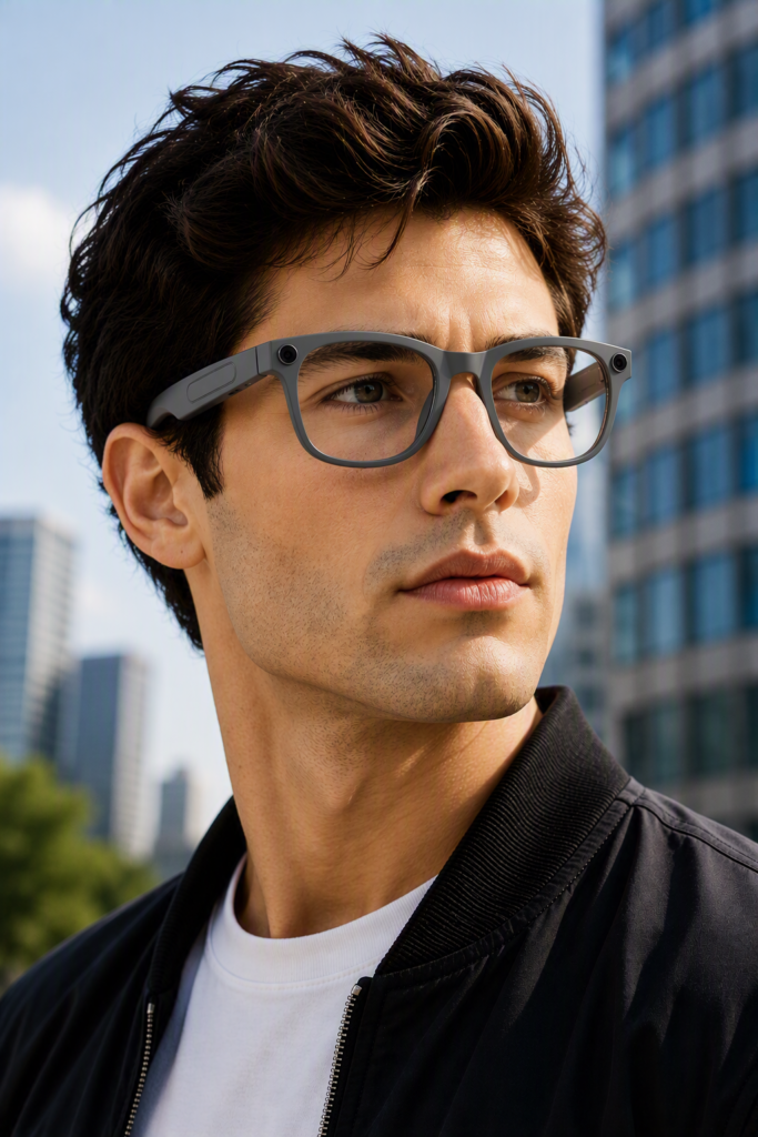 Smart AI Glasses-High Quality-2GB-Camera 8MP-410MaH Big Battery-Matte Gray Frame with Transparency Lens- AG01