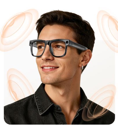 AI Smart Glasses Ultra Light 8MP Camera Photochromic Lens Sunglasses-Black Frame with Photochromic Lens Transparence turn to Gray Color