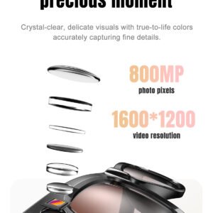 AI Smart Glasses Ultra Light 8MP Camera Photochromic Lens Sunglasses-Black Frame with Photochromic Lens Transparence turn to Gray Color - Image 8