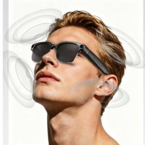 AI Smart Glasses Fashion Design 13MP Camera 4K HD Shooting AI Assittant Metal Frame Anti-Shake HIFI Sound Quality-Black Color - Image 1