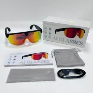 AI Smart Glasses Anti-shake 1080 HD Video Recording 8MP Camera Audio Cycling Sport Glasses Sunglasses-Orange Lens Color - Image 11