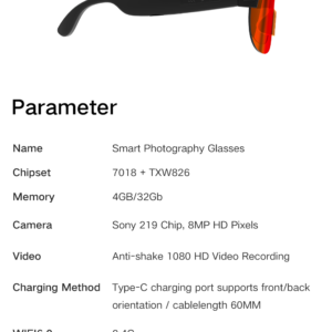 AI Smart Glasses Anti-shake 1080 HD Video Recording 8MP Camera Audio Cycling Sport Glasses Sunglasses-Orange Lens Color - Image 10